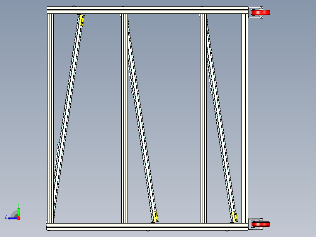 型材流利架右视图