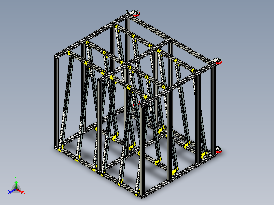 型材流利架正等轴测图