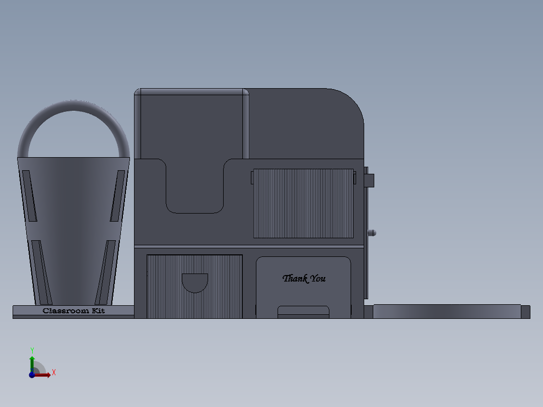 办公桌收纳件前视图