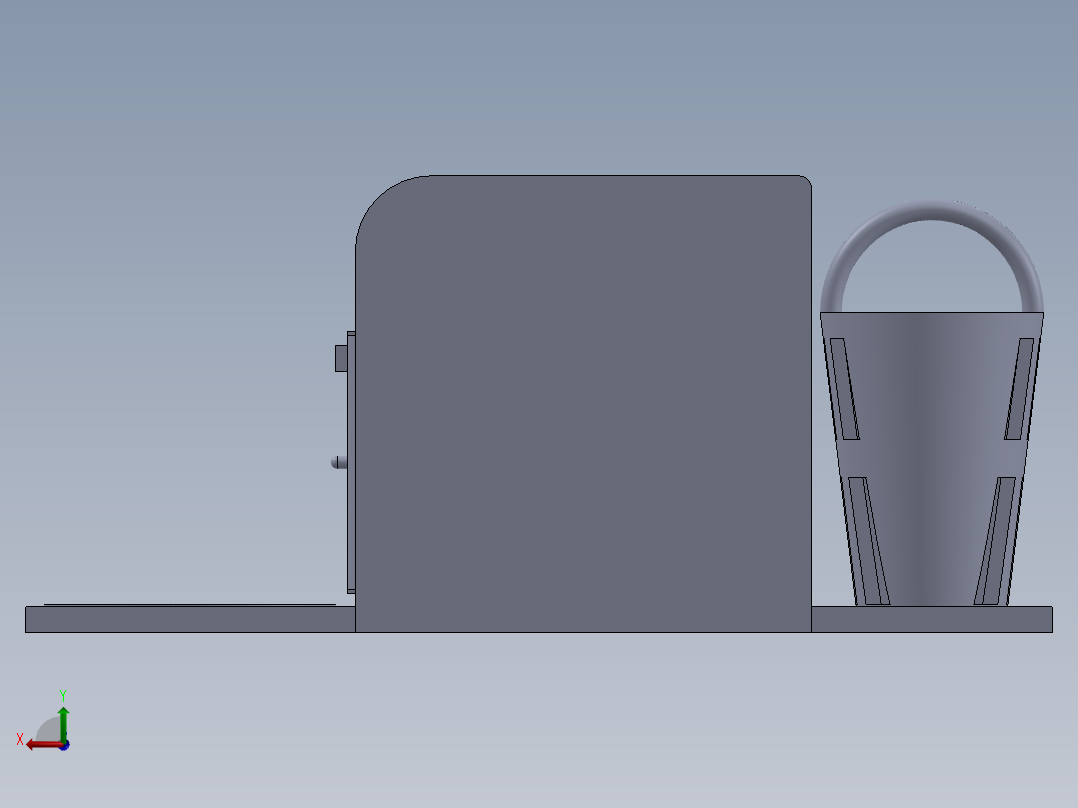 办公桌收纳件后视图