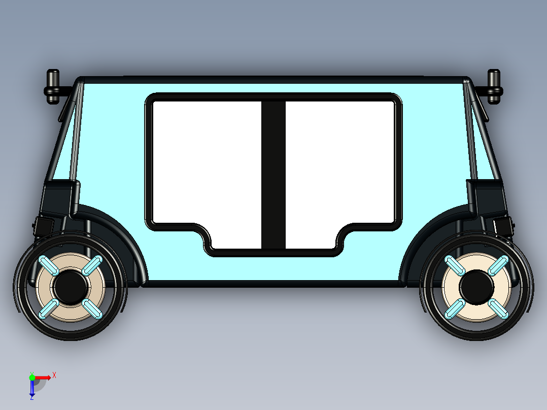 B3003932-亚马逊Zoox无人出租车俯视图