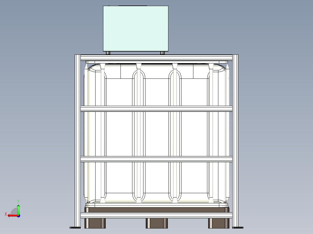 蓄冷液吨桶灌注工装后视图