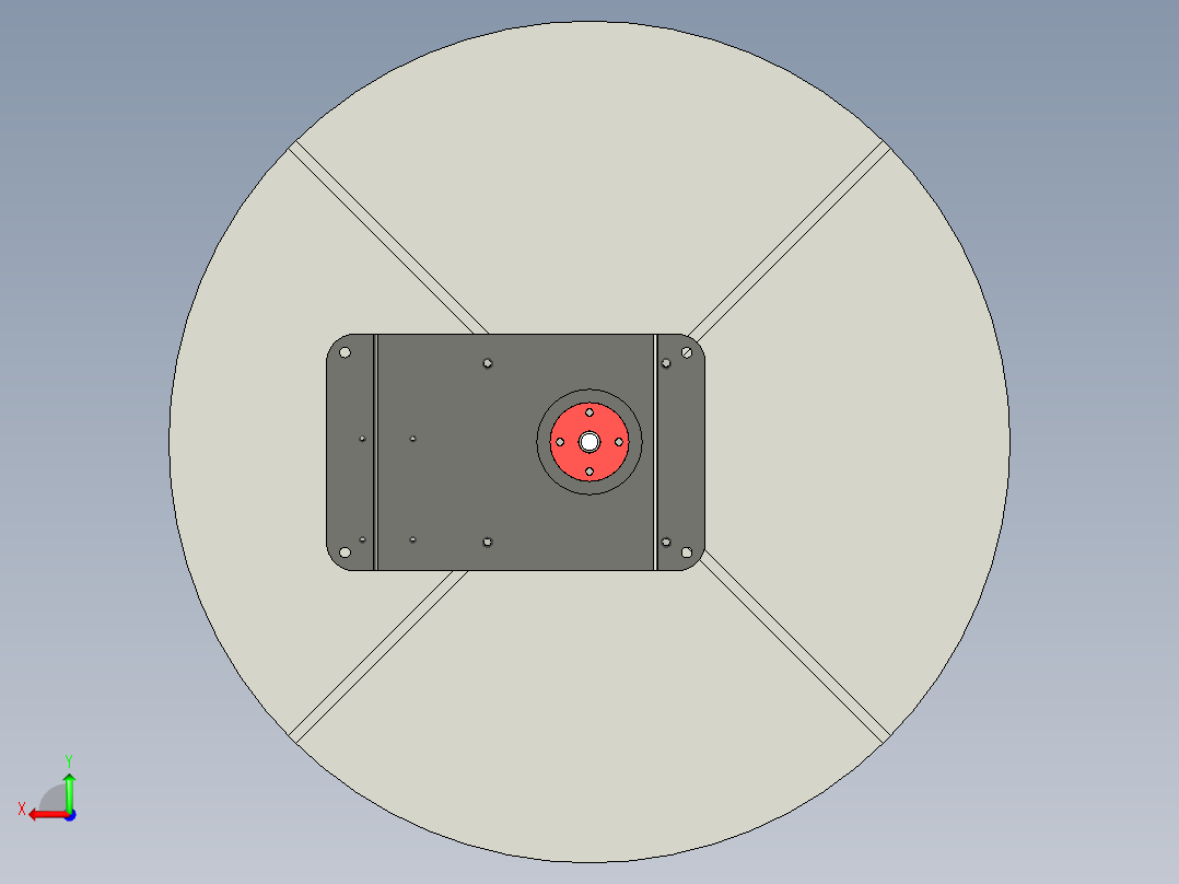 带旋转台面的齿轮箱后视图