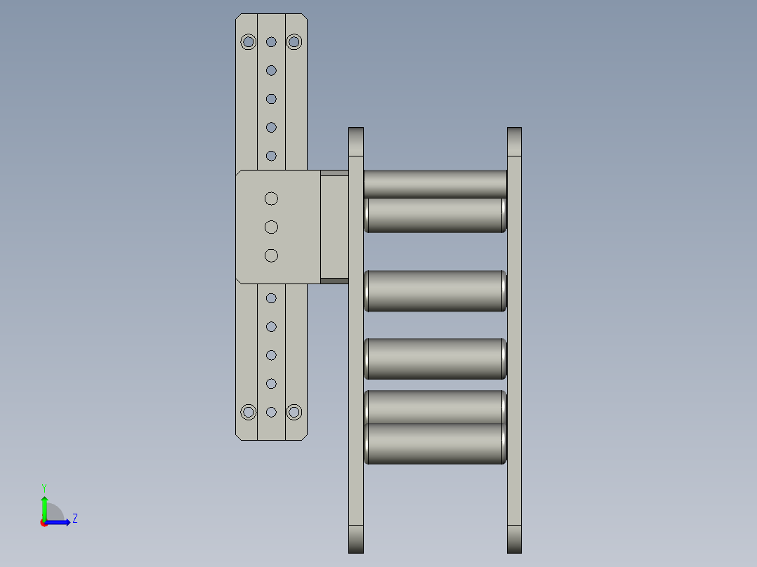 -出料导向轮装配左视图