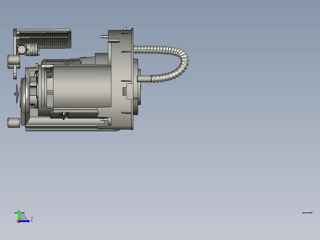 汽车发动机配件机械燃油泵左视图