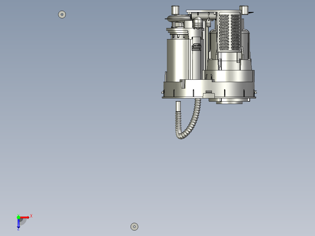 汽车发动机配件机械燃油泵俯视图