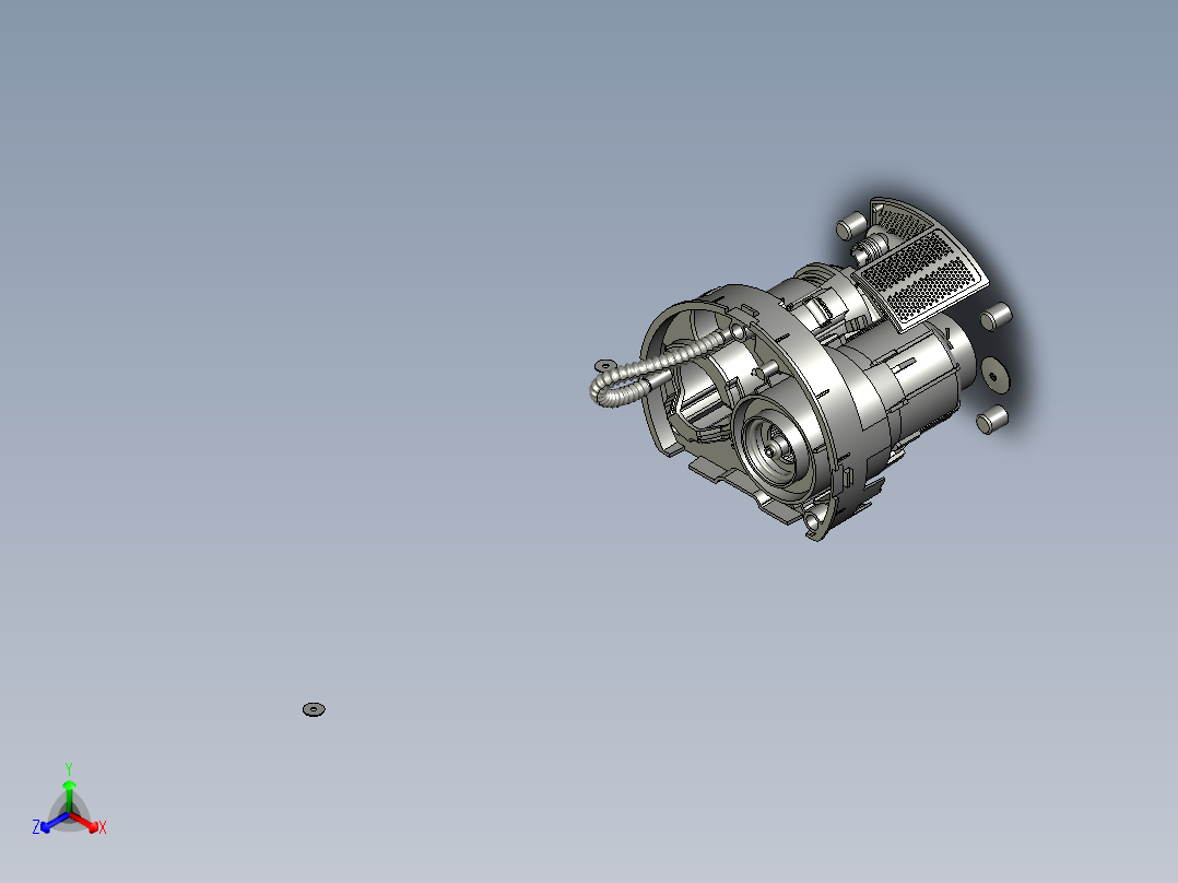 汽车发动机配件机械燃油泵正等轴测图