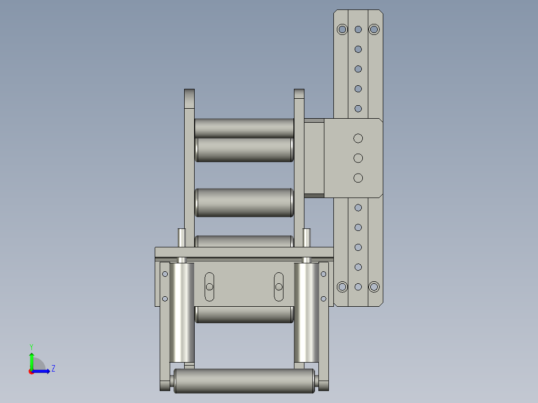 -进料导向轮装配左视图