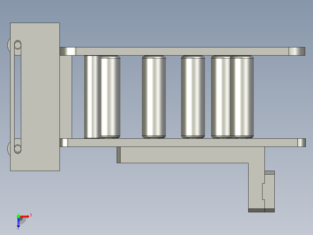 -进料导向轮装配俯视图