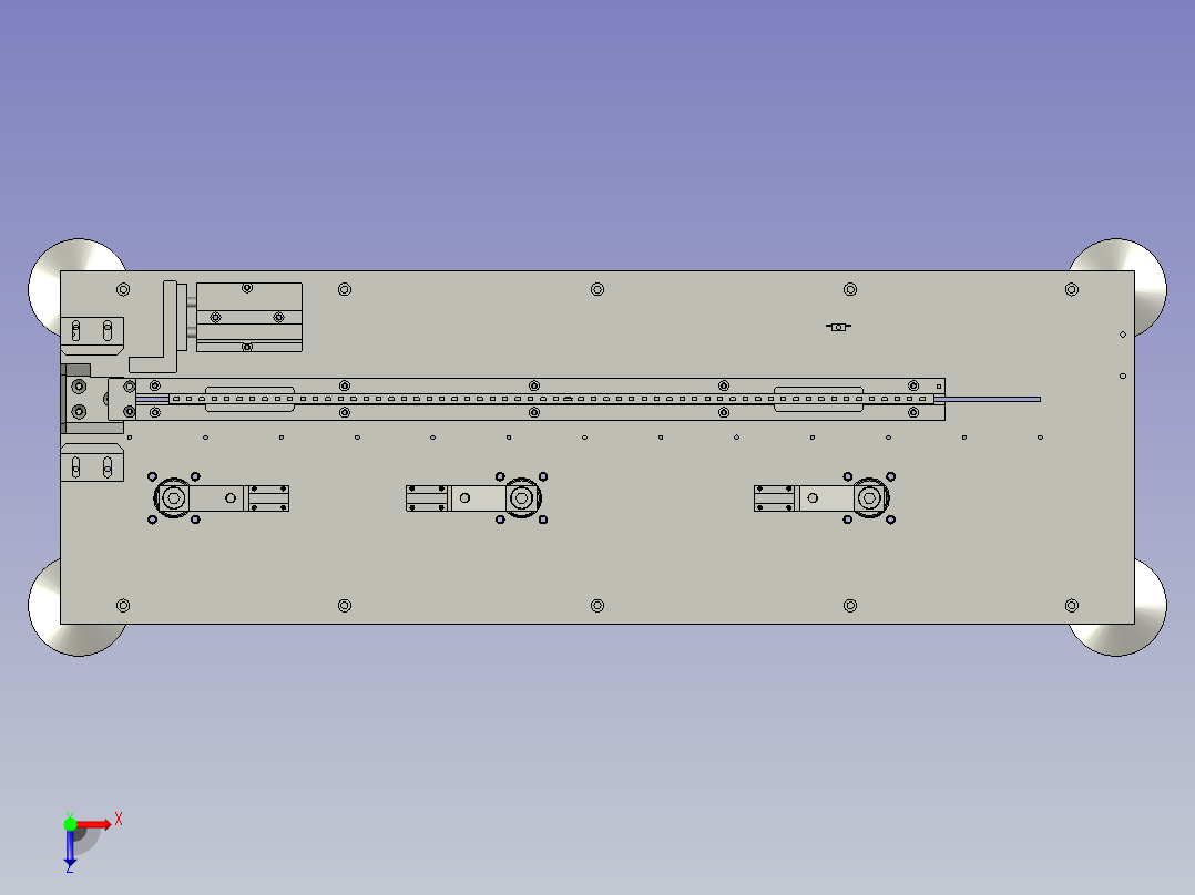 模块灯燕尾壳灯条穿入机俯视图