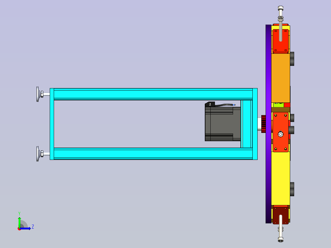 六工站旋转自夹紧分料机左视图