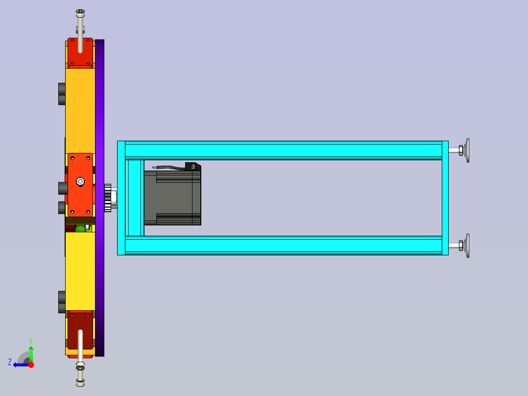 六工站旋转自夹紧分料机右视图