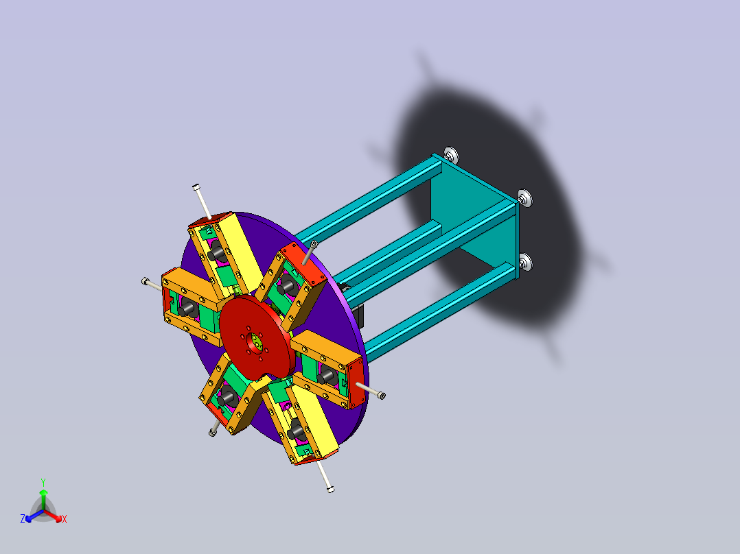 六工站旋转自夹紧分料机正等轴测图