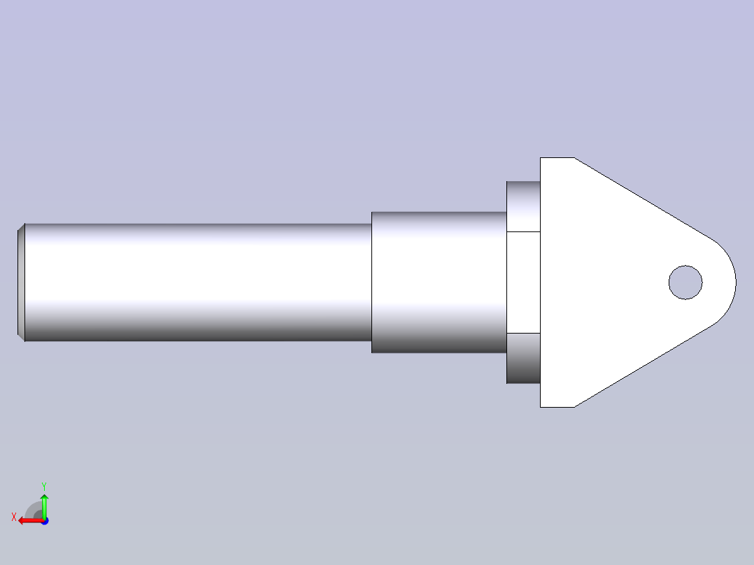 FreeCAD 中的带法兰阶梯轴后视图
