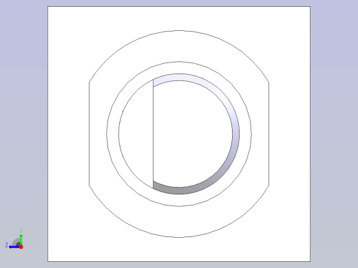 FreeCAD 中的带法兰阶梯轴右视缩略图
