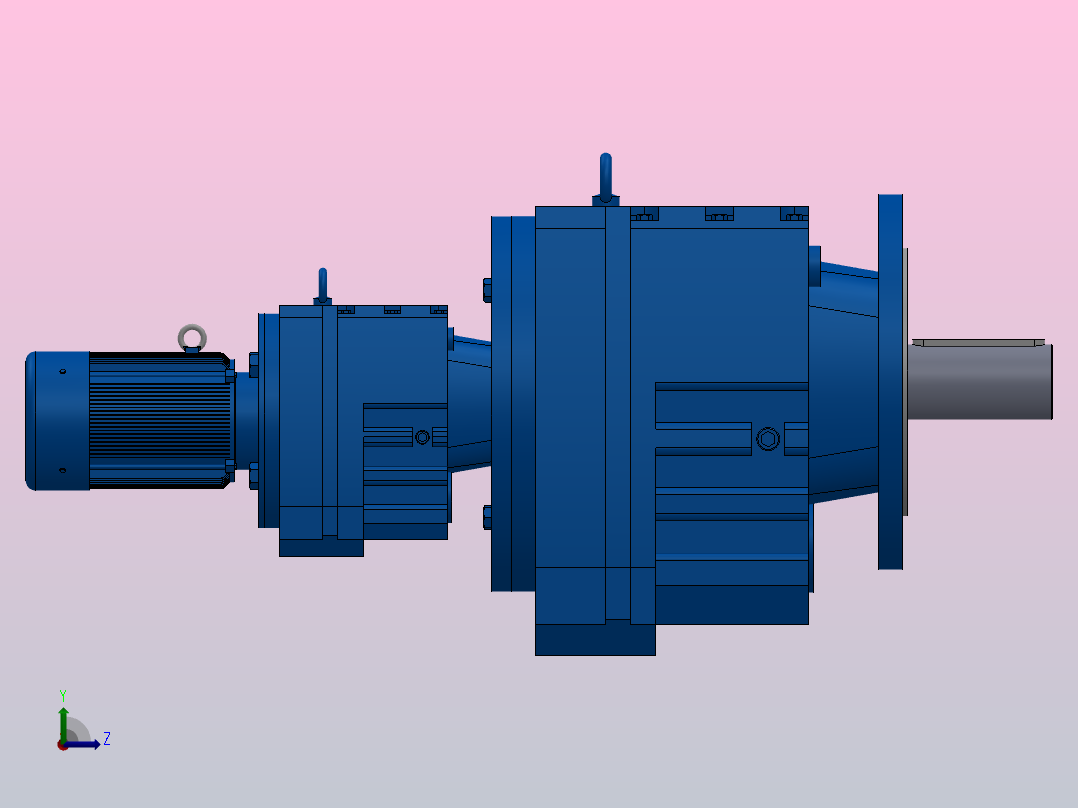 RF107R77法兰轴伸式组合型斜齿轮减速机RF107R77-Y0.18-4P-63-M1-0°-Φ450左视图