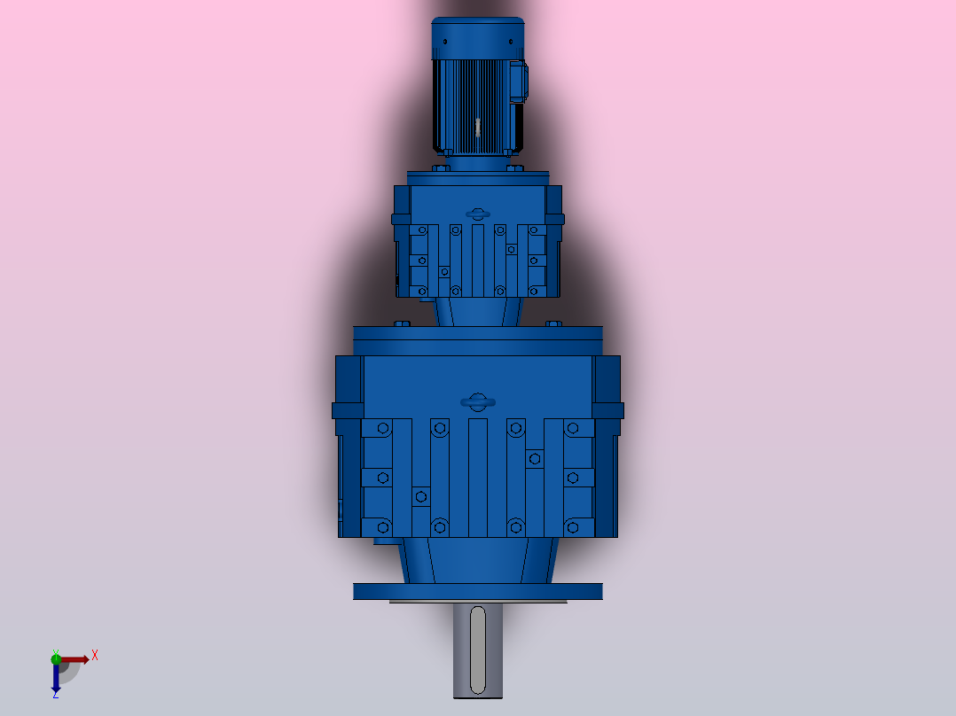RF107R77法兰轴伸式组合型斜齿轮减速机RF107R77-Y0.18-4P-63-M1-0°-Φ450俯视图