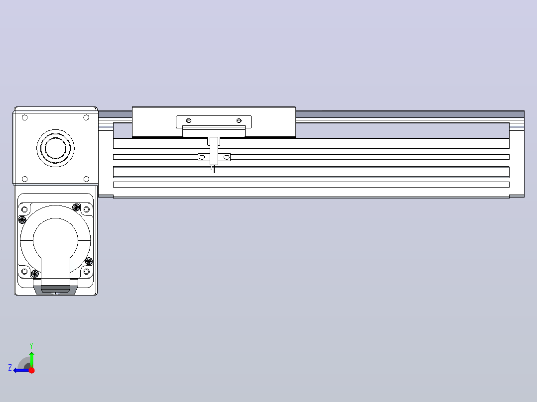 皮带直线轴半封闭可选导轨TPA-HNB-120D-110-L100-LP-Y-P40-N3右视图