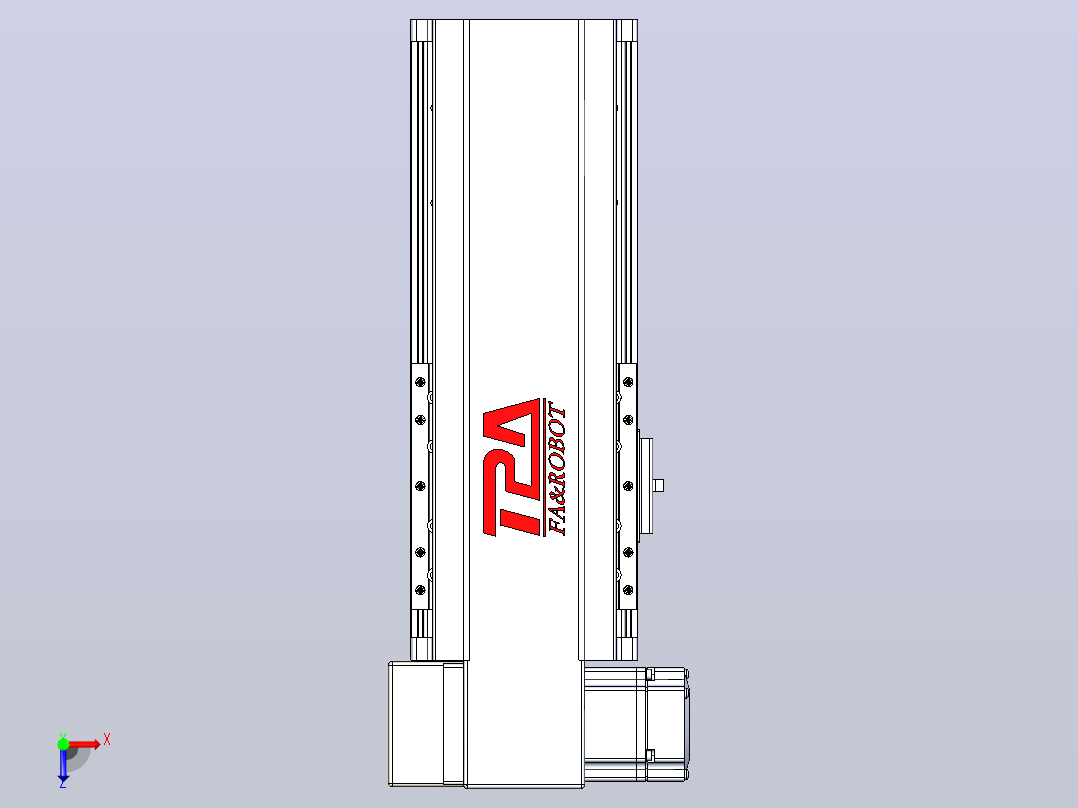 皮带直线轴半封闭可选导轨TPA-HNB-120D-110-L100-LP-Y-P40-N3俯视图