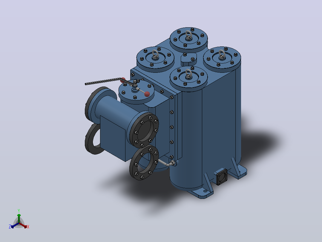 双筒网片式油滤器（SPL100-125）_SPL125正等轴测图