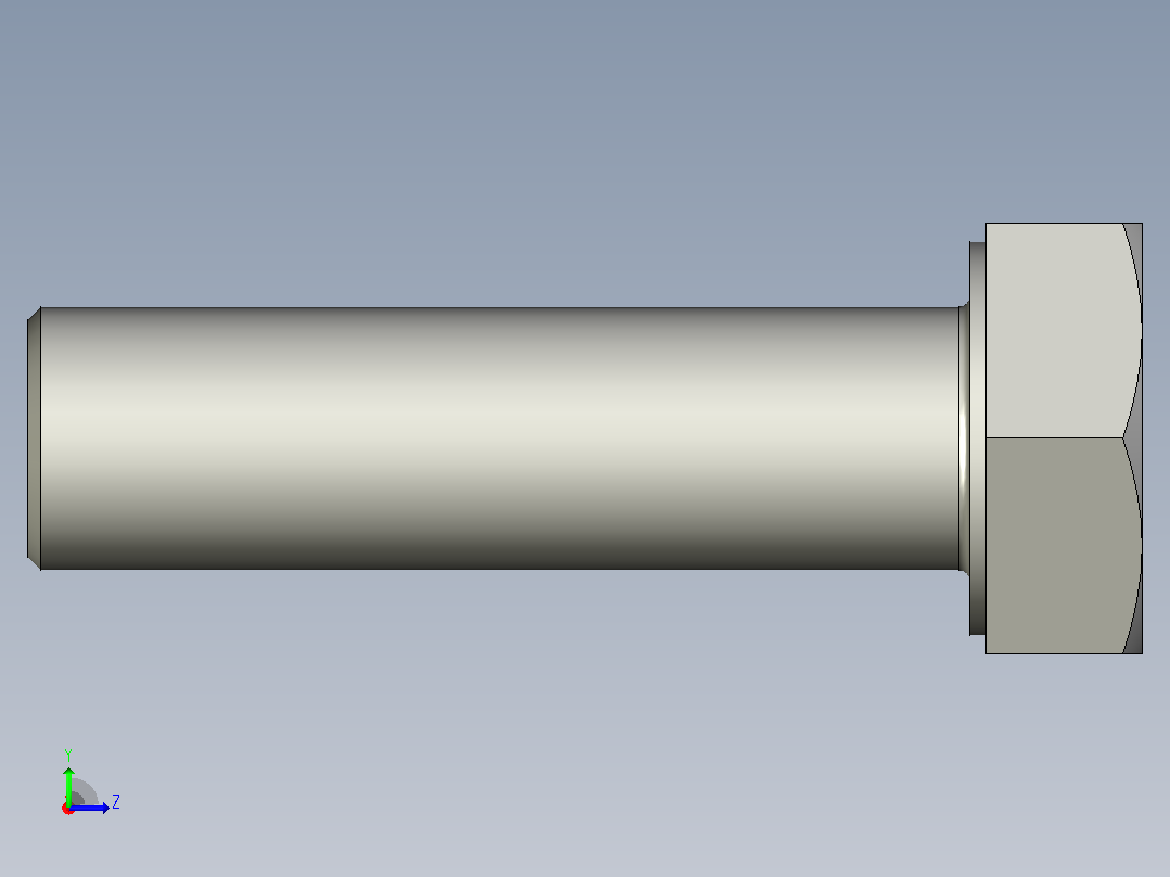 GB-T5786-2000 全螺纹细牙六角头螺栓左视图