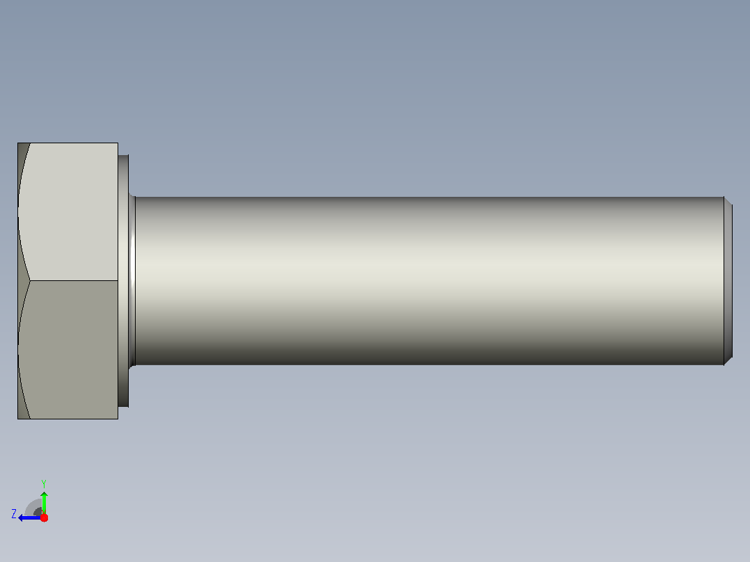 GB-T5786-2000 全螺纹细牙六角头螺栓右视图