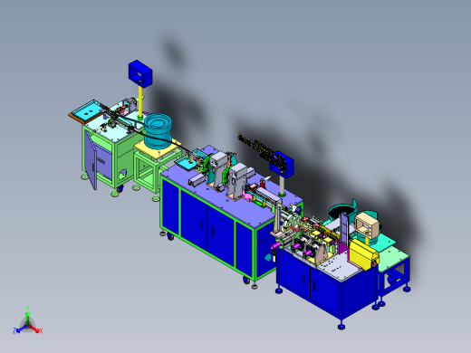 A16_连接器组装插针压合折弯装后塞三机连体方案SW2012