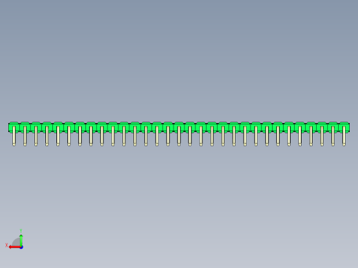 彩色公排针 100mil 2.54mm 系列-DS1022_green_1x31p_100mil_TypeD_rev1.0后视缩略图
