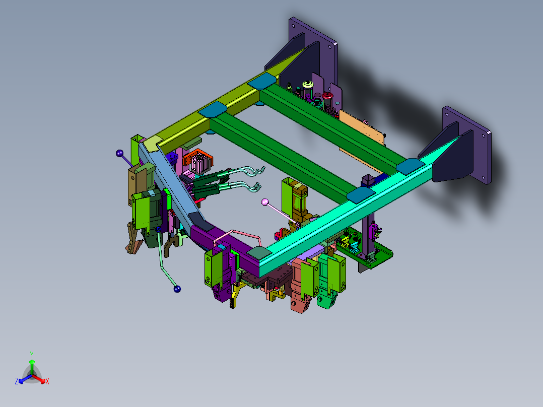 新型汽车车门焊接固定工装正等轴测图