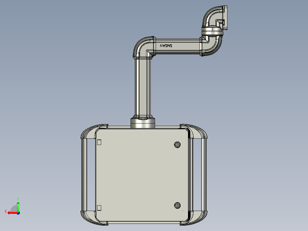 向上墙座+转角+箱体连接器+控制箱后视图