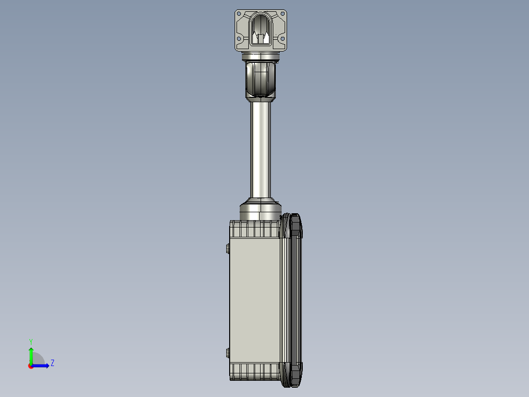 向上墙座+转角+箱体连接器+控制箱左视图