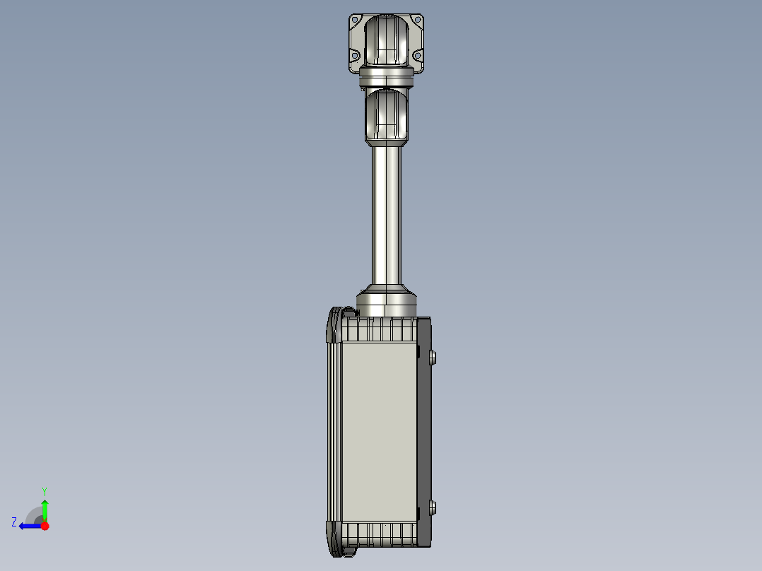 向上墙座+转角+箱体连接器+控制箱右视图