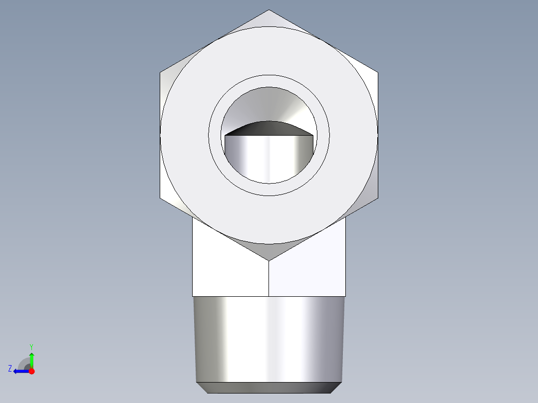卡套式工业通用硬管接头EO_Male_stud_elbow_WE15LM71右视图