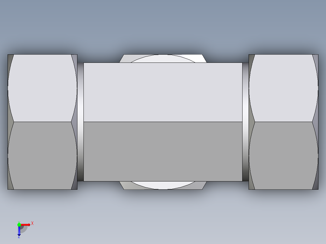 卡套式工业通用硬管接头EO_Union_tee_T28LCF俯视图