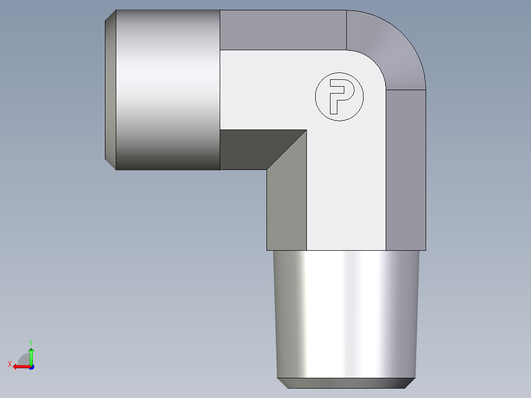 卡套式工业通用硬管接头EO_Male_stud_elbow_WE08LM71X后视图