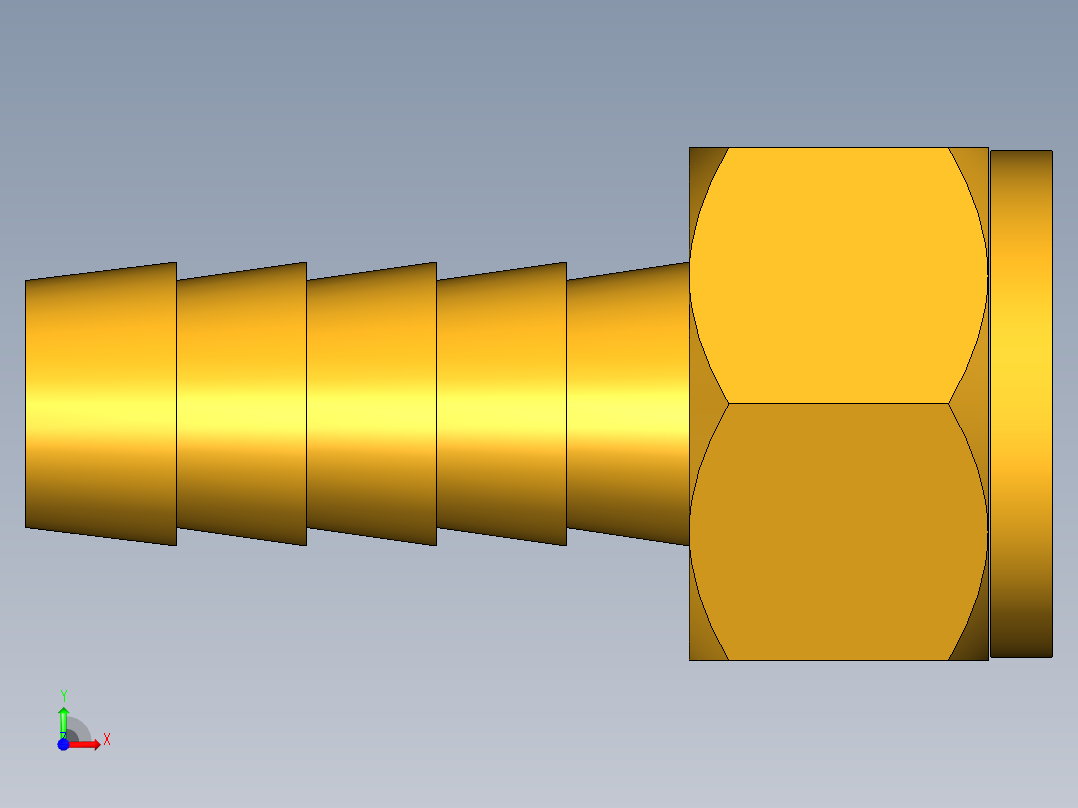 倒齿式工业管接头Hose Barb to Swivel Female Ball-End 128HBLSV-6-6前视图