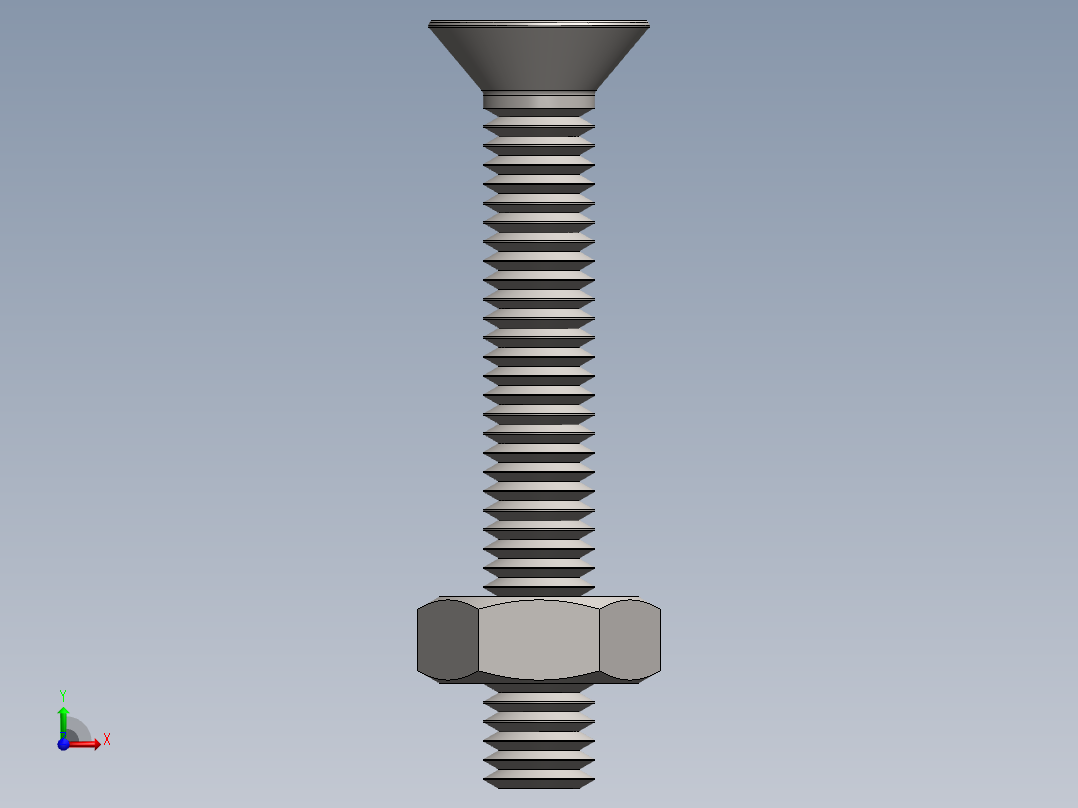 紧固件-M3 Stainless Flathead主视图