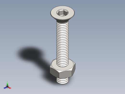 紧固件-M3 Stainless Flathead正等轴测缩略图