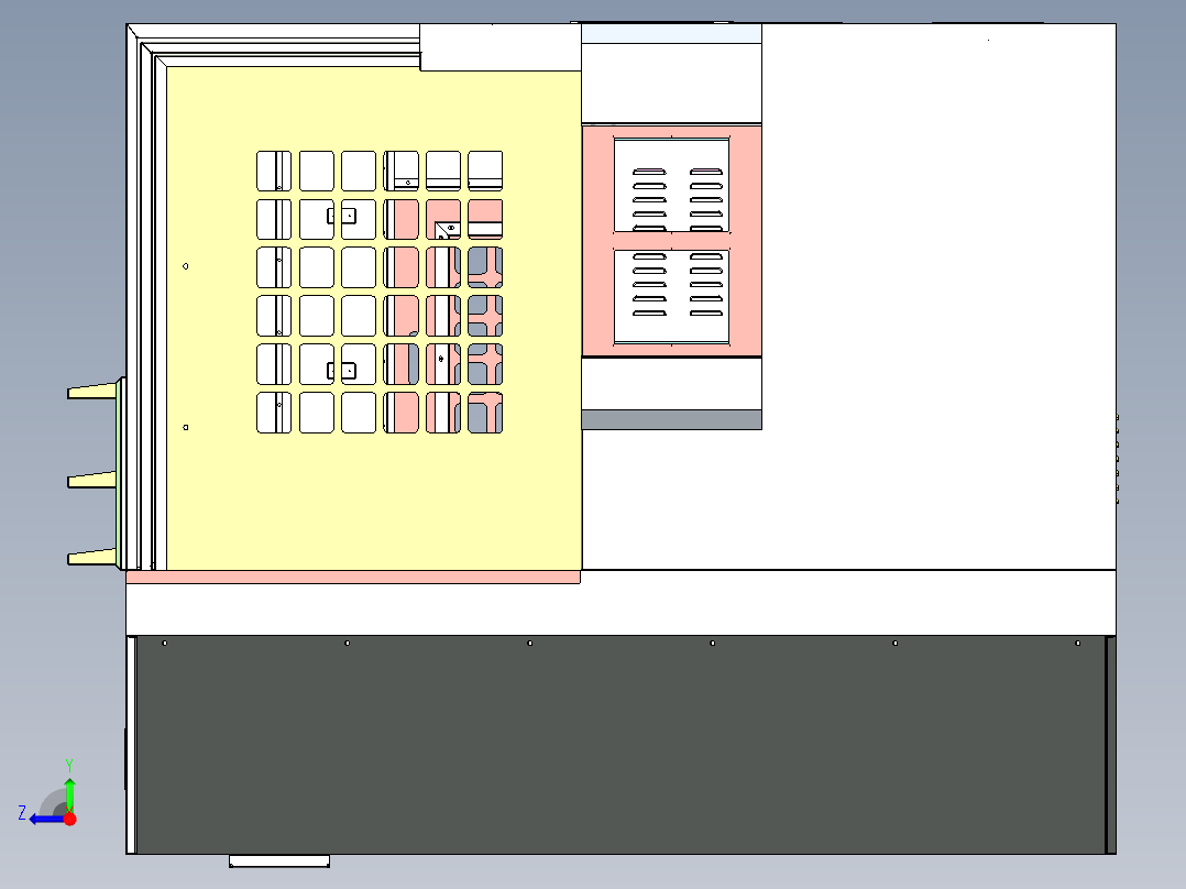 870雕铣机总装图右视图