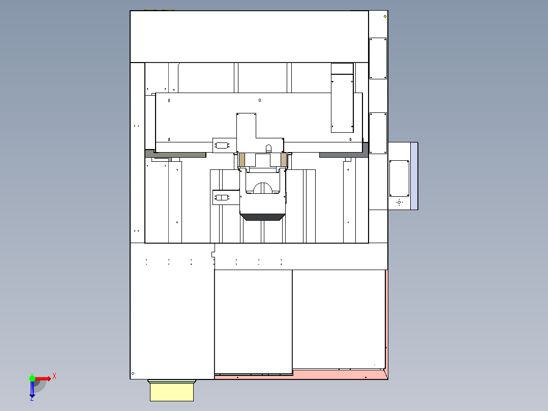 870雕铣机总装图俯视图