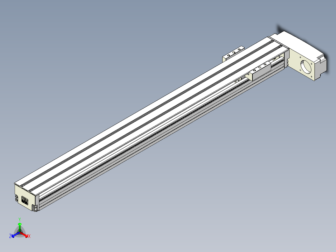 TPA-KNR-60E-1205C-L600A1-MR-P10-N3线性模块铝制底座正等轴测图