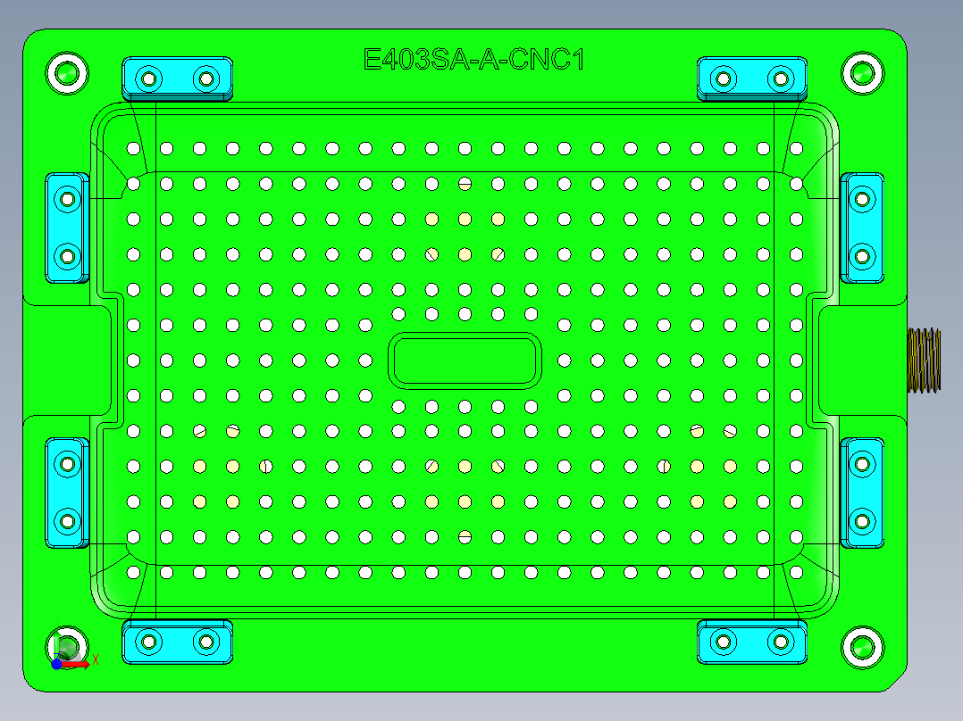 E403SA-A笔记本CNC工装夹具三维模型-CNC1-0122前视图