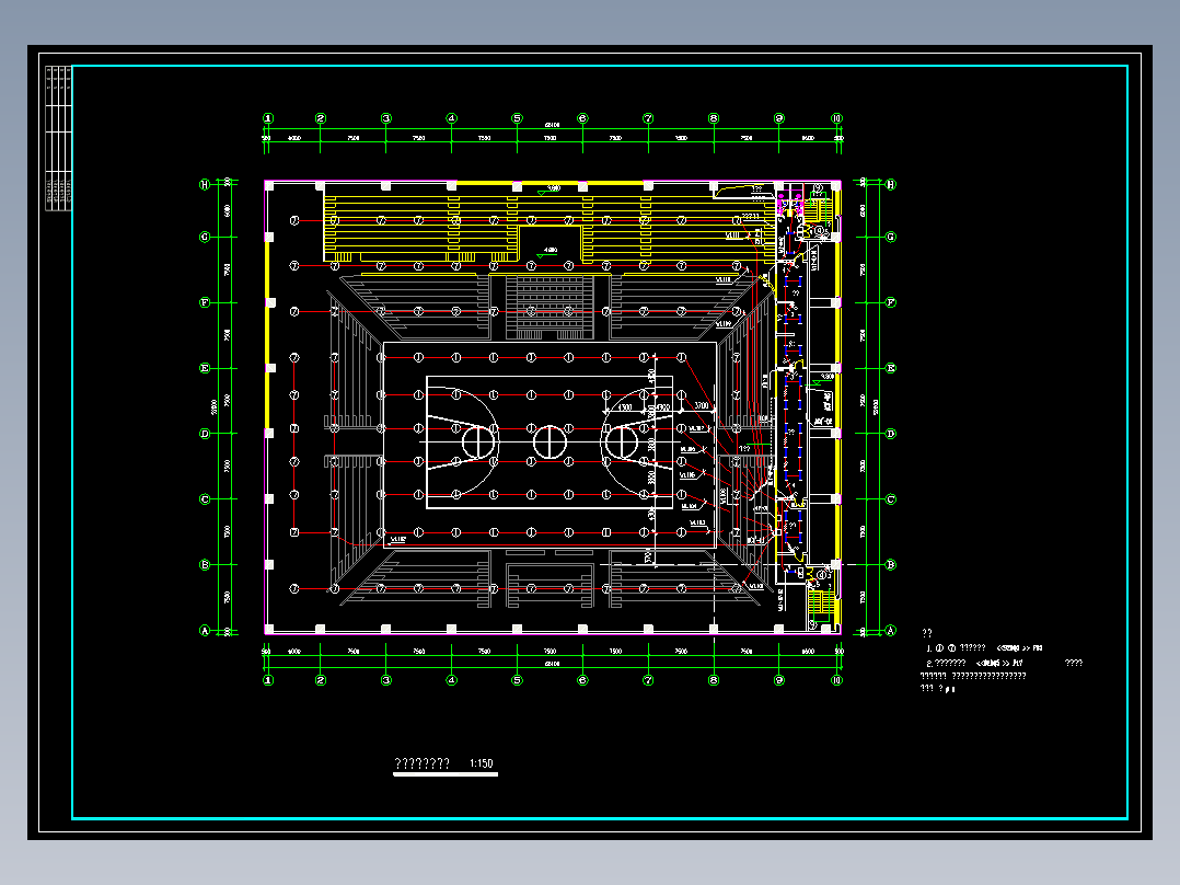 篮球馆体育照明平面图