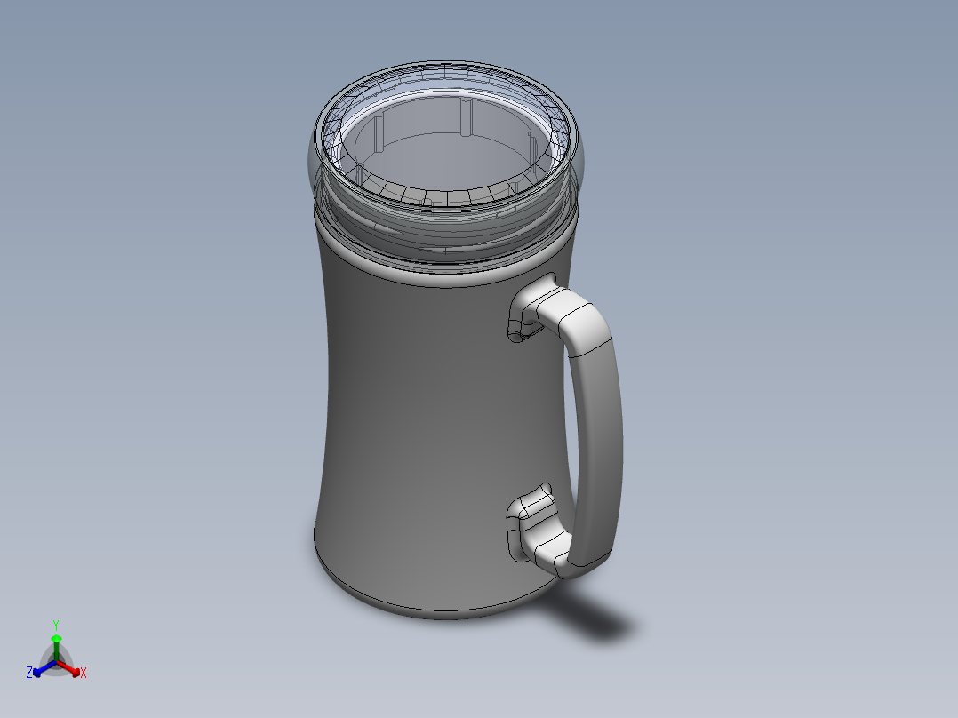 瓶盖、盖子(48)正等轴测图