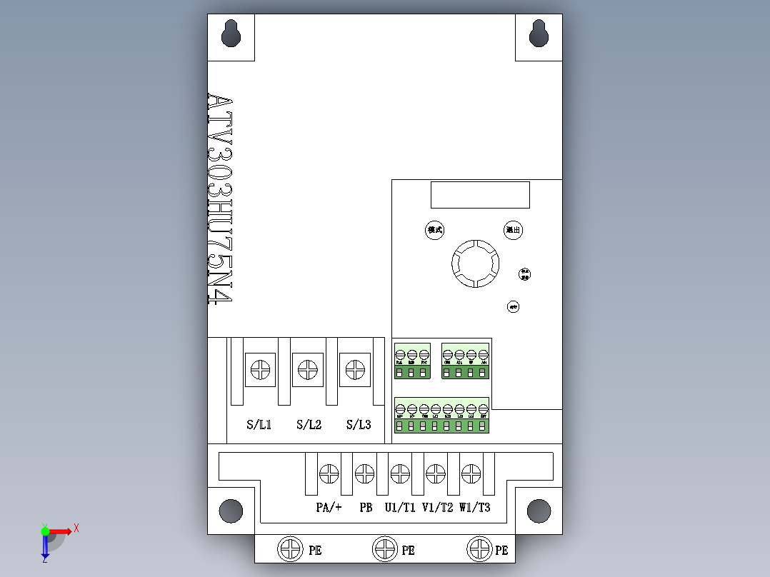 施耐德电气 ATV303HU75N4俯视图