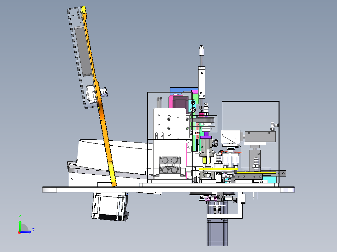 电感自动包胶带机sw22可编辑左视图