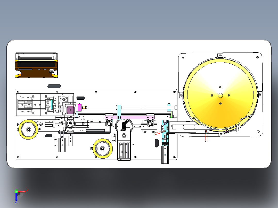 电感自动包胶带机sw22可编辑俯视图