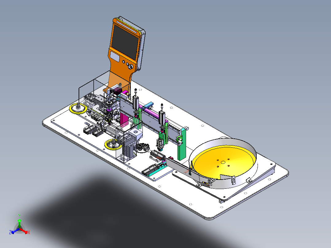 电感自动包胶带机sw22可编辑正等轴测图