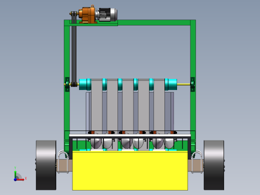 水稻起苗机苗盘分离机设计前视缩略图