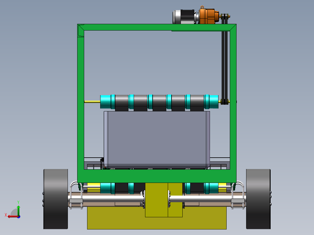 水稻起苗机苗盘分离机设计后视图